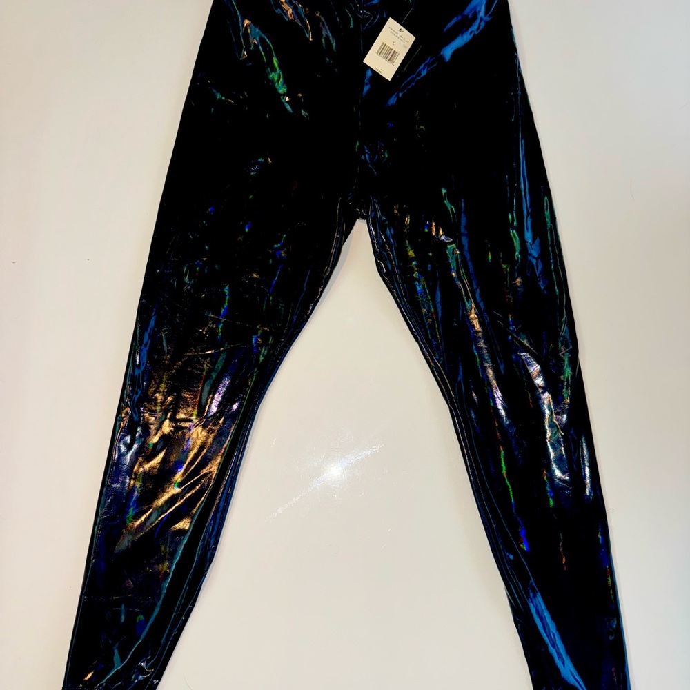 Guess Holographic Black Wet Look Leggings